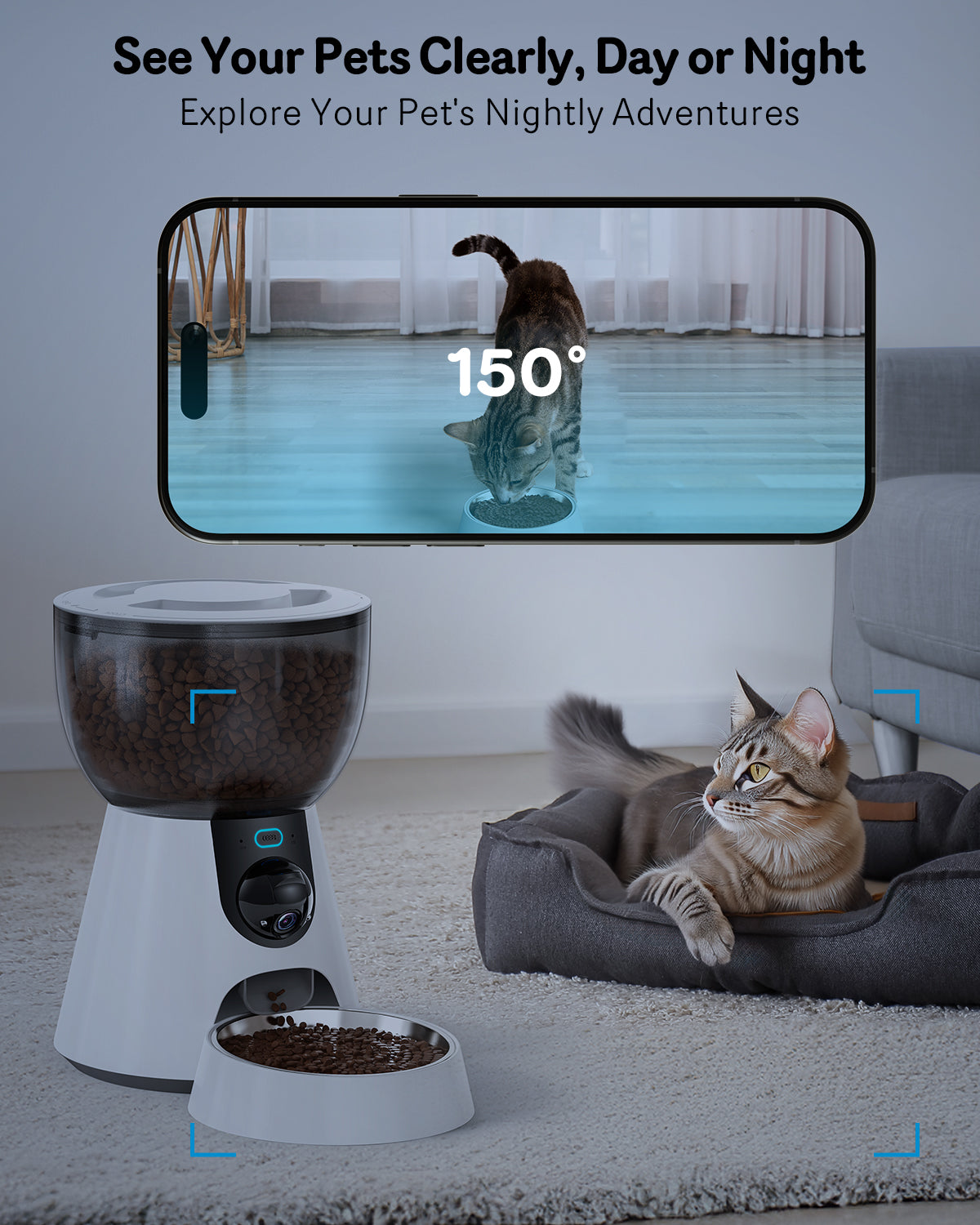 Automatic Cat Feeder With Camera 1080p Hd Video Night Vision 5g