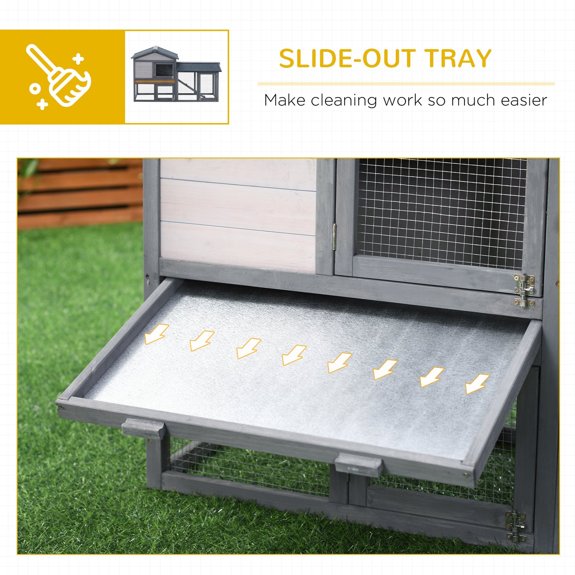 Outdoor Rabbit Hutch Wooden Bunny Cage Guinea Pig House With Run