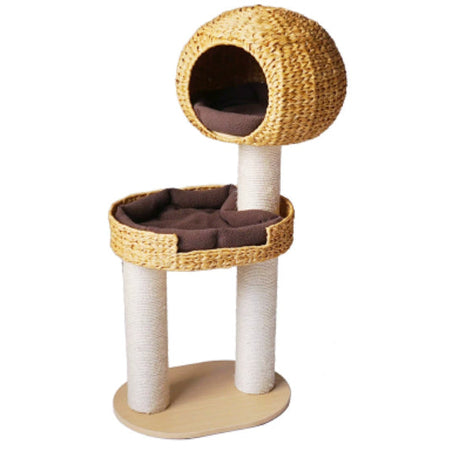 Green Song Woven Cat Climbing Frame With Thick Posts Tree Bed