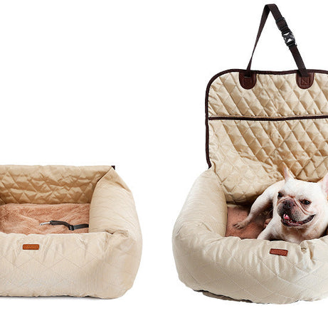 2-in-1 Pet Dog Carrier Folding Car Seat Pad Thickened Multi-purpose