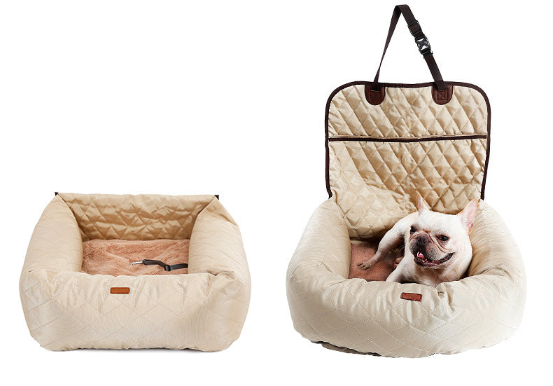 2-in-1 Pet Dog Carrier Folding Car Seat Pad Thickened Multi-purpose