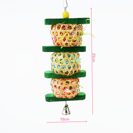 Parrot Supplies Bird Toy Rattan Woven Paper Silk Wood Gnawing