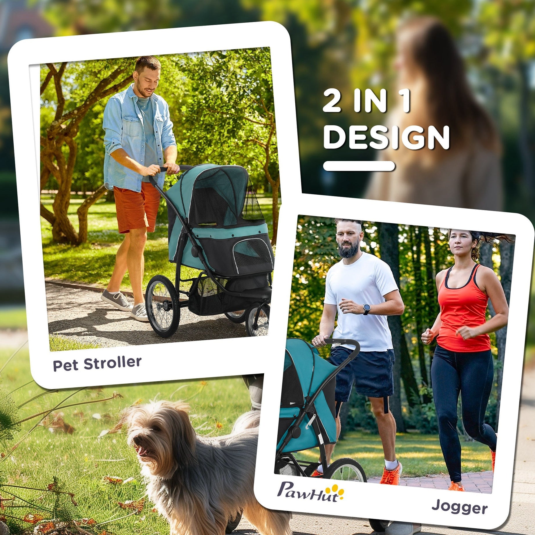 3 Wheels Pet Stroller For Small Dogs And Medium With Adjustable