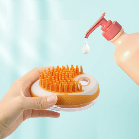 Dog Cat Bath Brush 2-in-1 Pet Spa Massage Comb Soft Silicone Pets