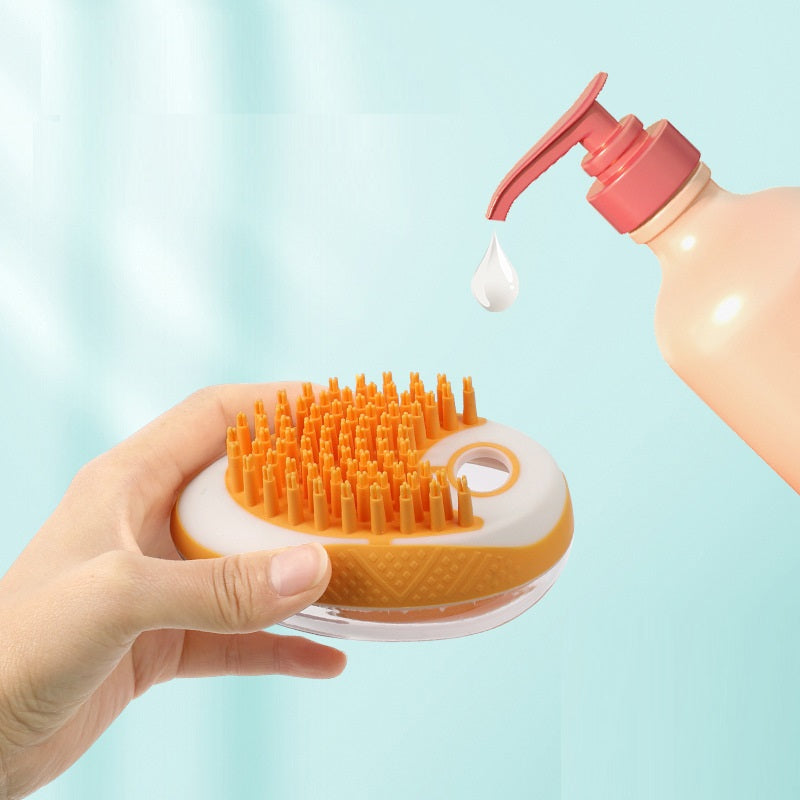 Dog Cat Bath Brush 2-in-1 Pet Spa Massage Comb Soft Silicone Pets
