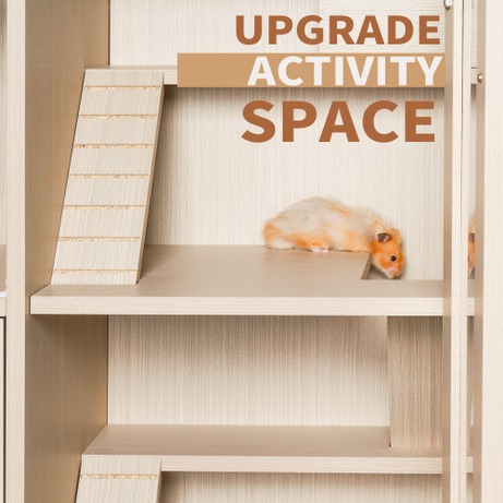 Guinea Pig Cage 4 Tiers Hamster Wooden With Lockers