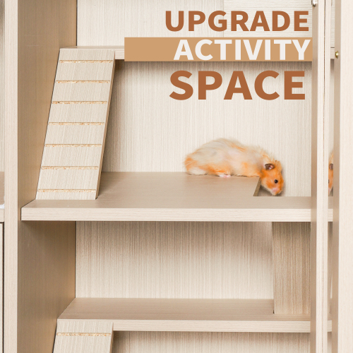 Guinea Pig Cage 4 Tiers Hamster Wooden With Lockers