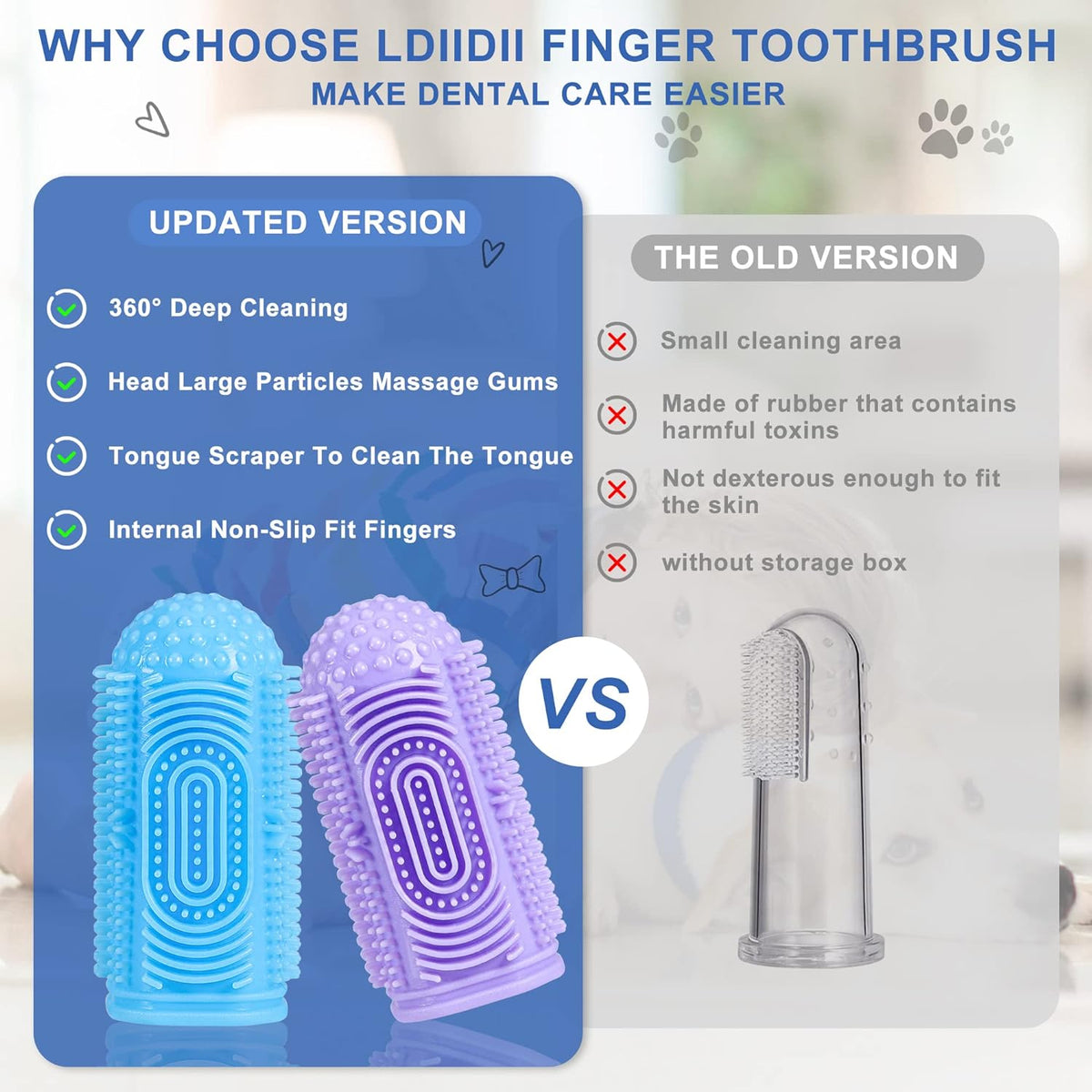 Dog Toothbrush Tooth Brushing Kit Finger For Teeth Cleaning Dental