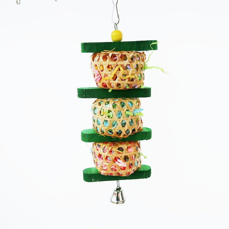 Parrot Supplies Bird Toy Rattan Woven Paper Silk Wood Gnawing