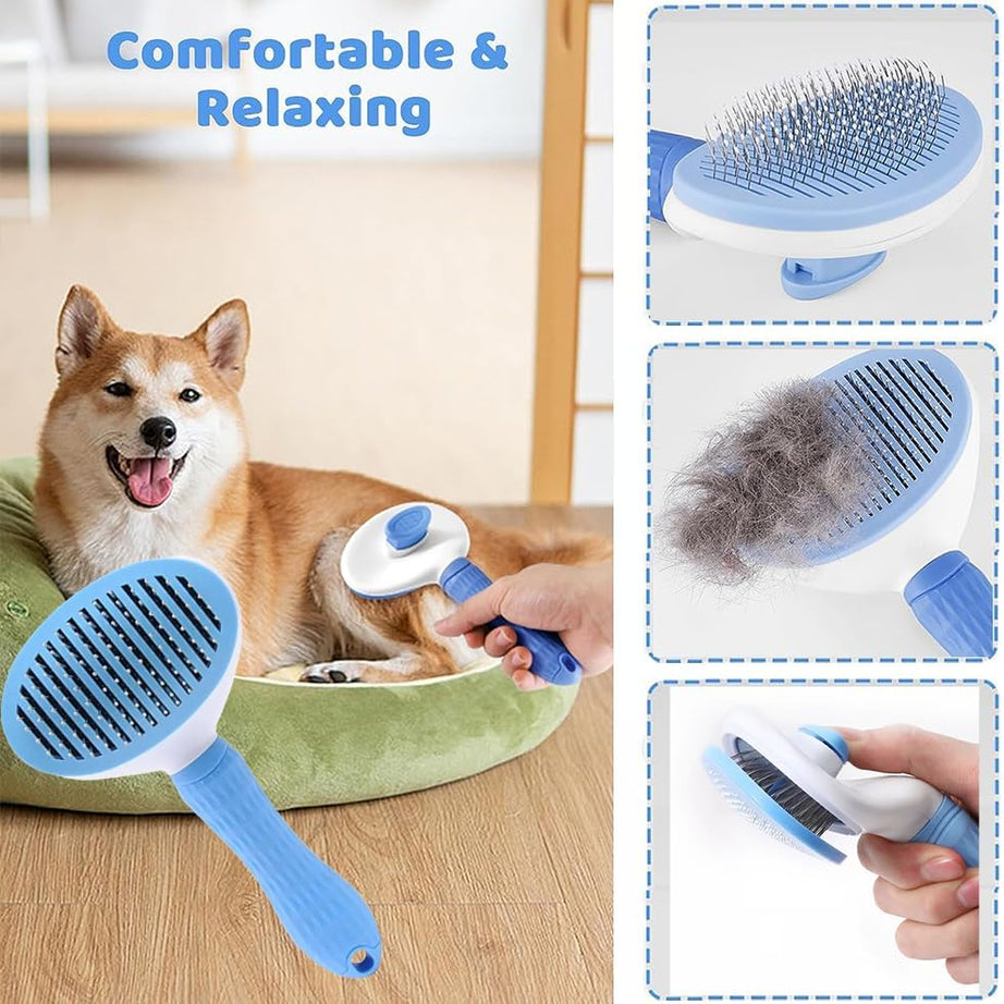 7pcs Pet Grooming Kit Self-cleaning Brush Shedding With Nail