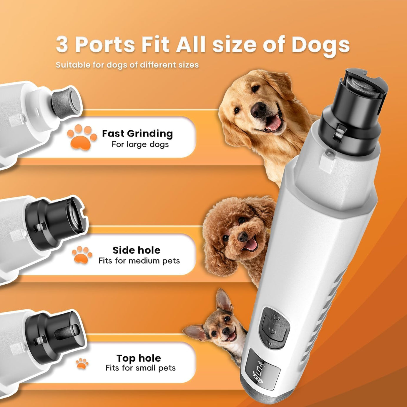 2026 New Silent Groom Pro Dog Nail Grinder 5-speed With LED Light
