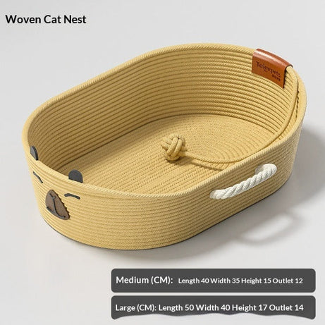 Wicker Cat Bed All-season For Summer Extra-large Scratching Post