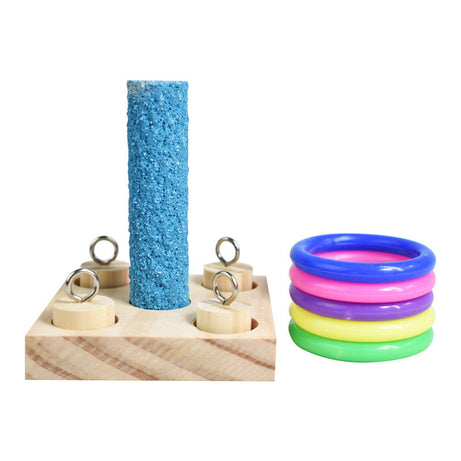 Bird Parrot Educational Toy Wooden Insert Column Puzzle Color