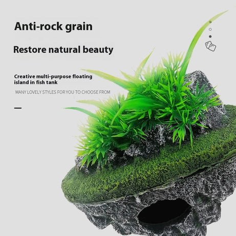 Fish Tank Landscaping Suspended Stone Floating Ornaments