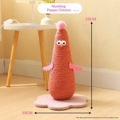 Cat Scratching Board Vertical Durable Not Easy To Shed Hemp Rope