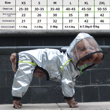 Dog Four-legged Waterproof Full-cover Pet Raincoat