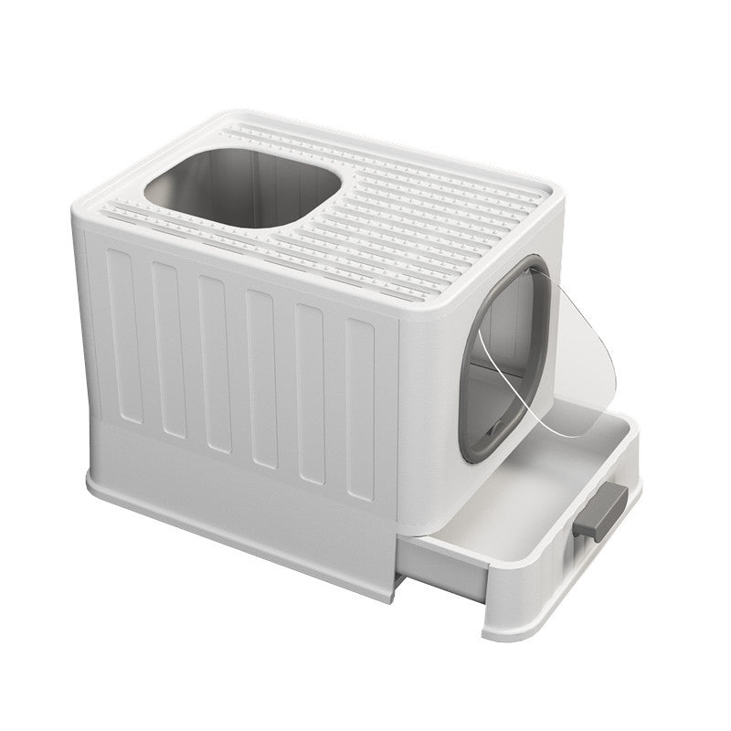 Fully Enclosed Litter Box Large Plastic Folding Deodorant