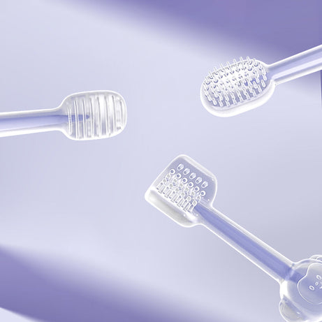 Pet Toothbrush Purple Cat Silica Gel Brush Clear Up Bad Breath