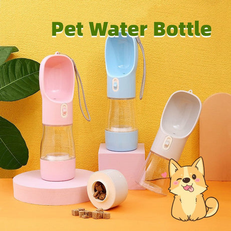 Pet Dog Water Bottle Feeder Bowl Portable Food Pets Outdoor Travel