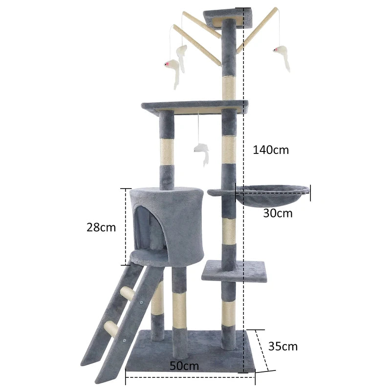 Multi-storey Cat Tree Tower With Scratching Post Climbing Plush