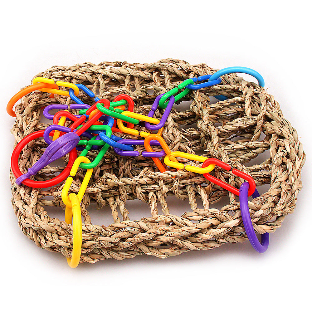 Toy Bird Grass Net Parrot Swing