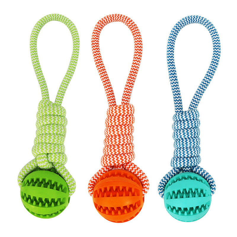 Dog Toys Treat Balls Interactive Hemp Rope Rubber Leaking For Small