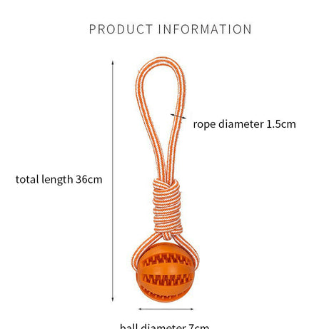 Dog Toys Treat Balls Interactive Hemp Rope Rubber Leaking For Small