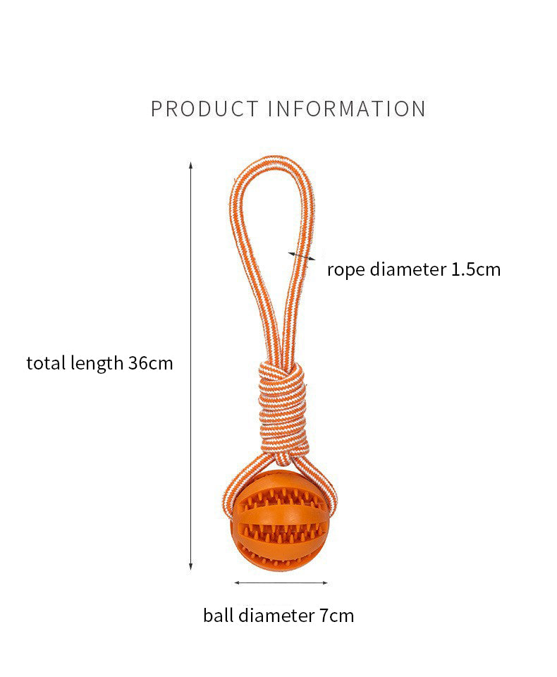 Dog Toys Treat Balls Interactive Hemp Rope Rubber Leaking For Small