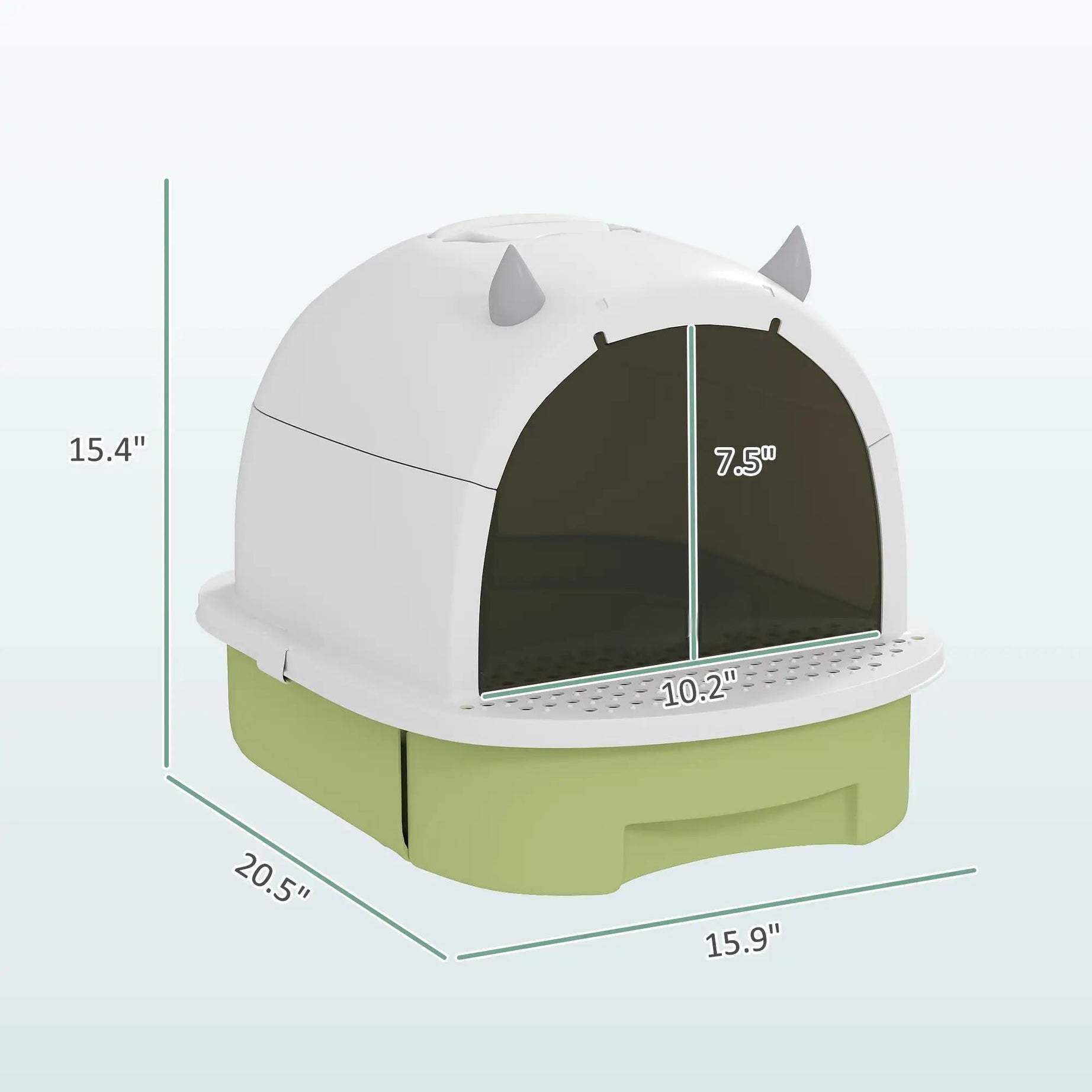Green Cat Litter Box With Lid Scoop Deodorizing Bags