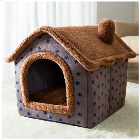 Foldable Dog House Pet Cat Bed Winter Villa Sleep Kennel Removable