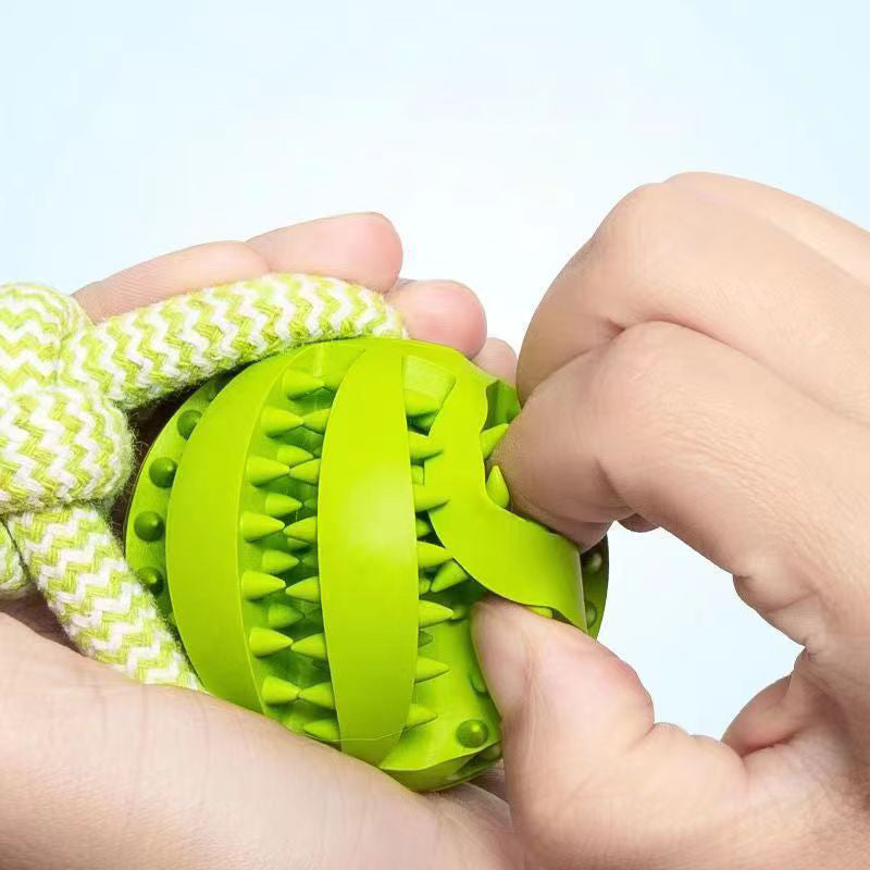 Dog Toys Treat Balls Interactive Hemp Rope Rubber Leaking For Small