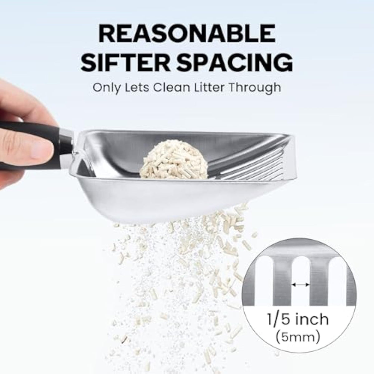 Cat Litter Scoop Kitty Metal Scooper Stainless Steel Sifter Heavy