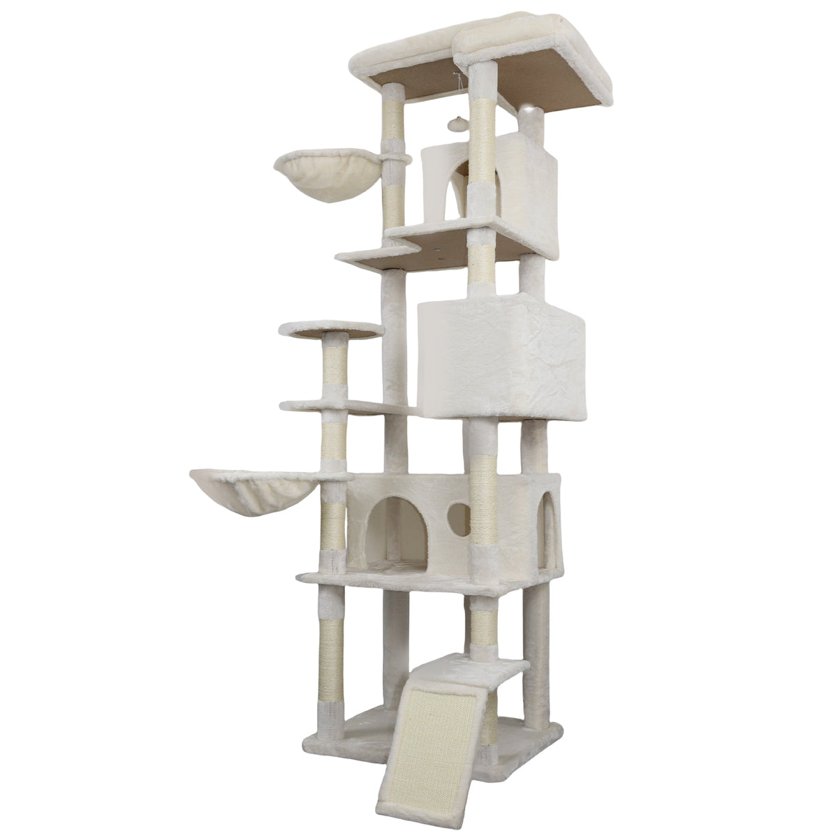 84 In Beige Cat Tree Tower With Large Condo Sisal Scratching Post