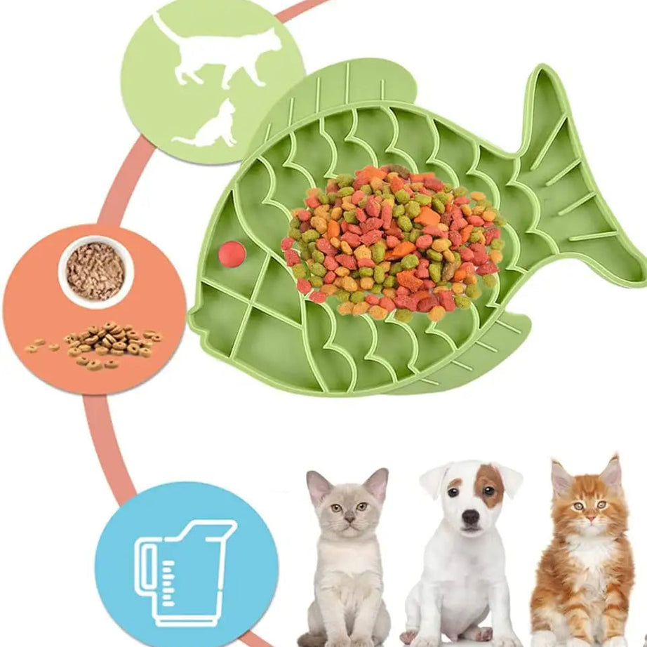Silicone Lick Mat For Pet Dogs Slow Food Plate Rice Bowl For Small
