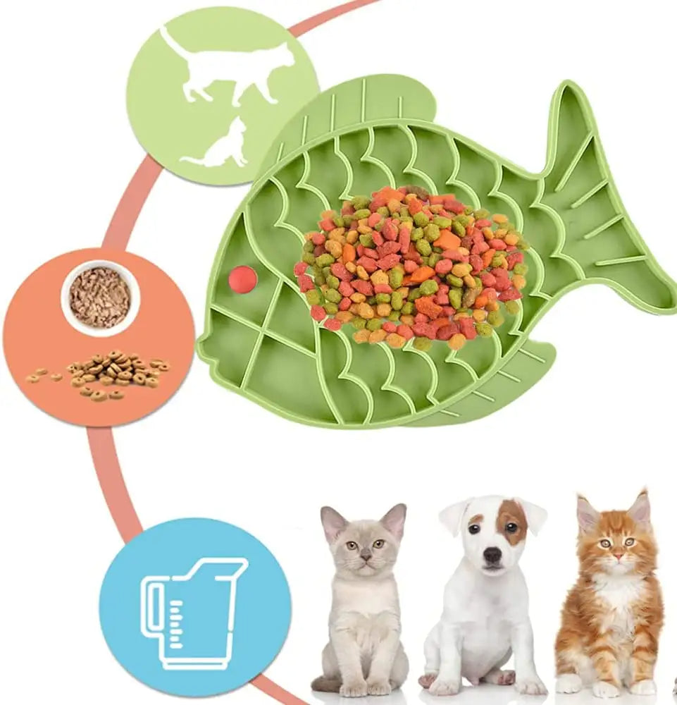 Silicone Lick Mat For Pet Dogs Slow Food Plate Rice Bowl For Small