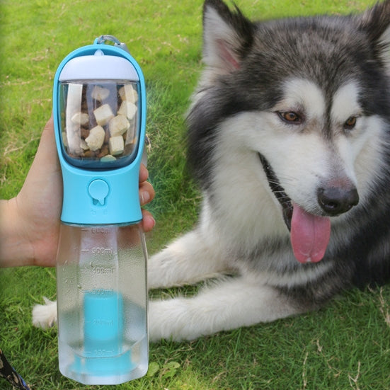 Portable Cat Dog Water Bottle Food Feeder Drinker Poop Dispenser 3