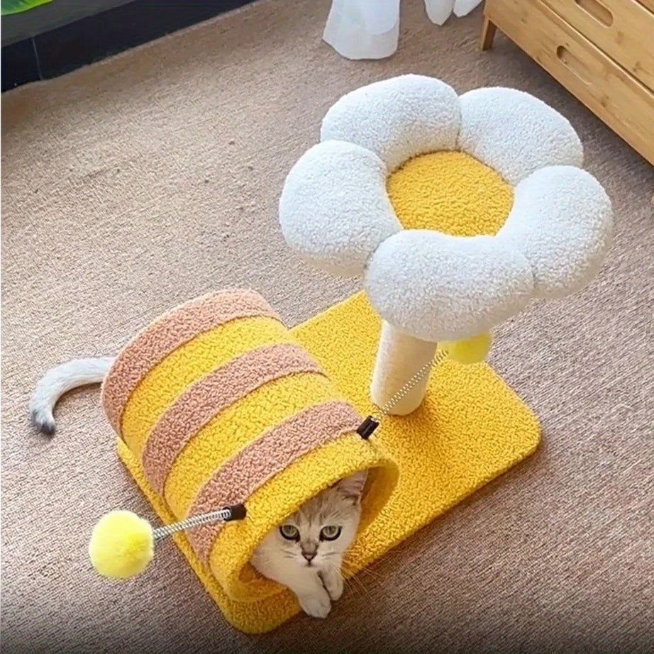 Bee Cat Climbing Frame Sisal Scratching Board No Debris Or