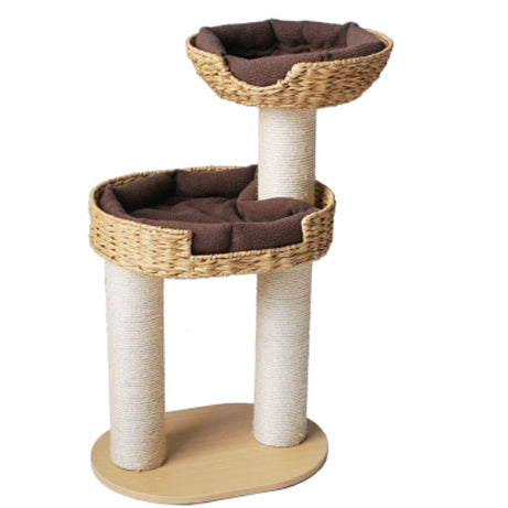 Green Song Woven Cat Climbing Frame With Thick Posts Tree Bed