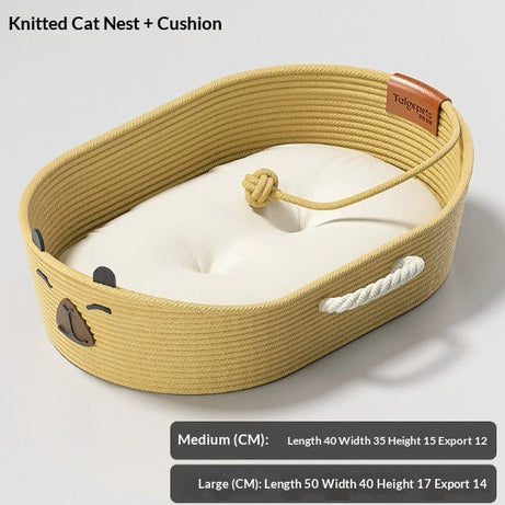 Wicker Cat Bed All-season For Summer Extra-large Scratching Post