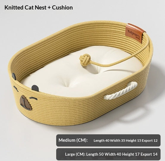 Wicker Cat Bed All-season For Summer Extra-large Scratching Post