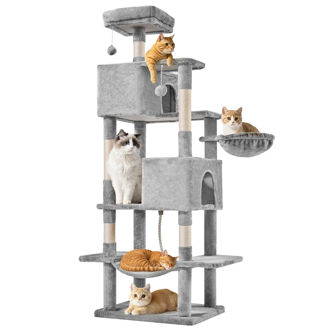 66 Inch Cat Tree Tower Large Multi-cat Climbing Extended Platform
