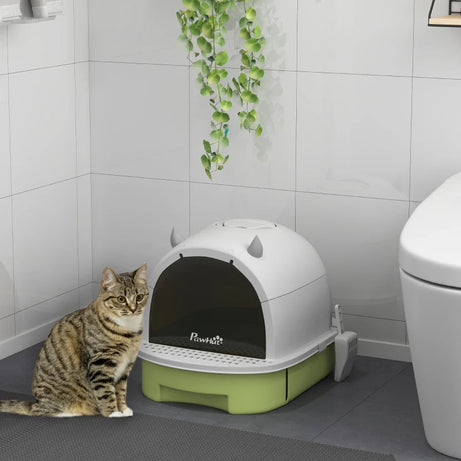Covered Cat Litter Box With Lid Scoop Deodorizing Bags For Odor