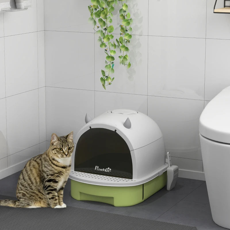 Covered Cat Litter Box With Lid Scoop Deodorizing Bags For Odor