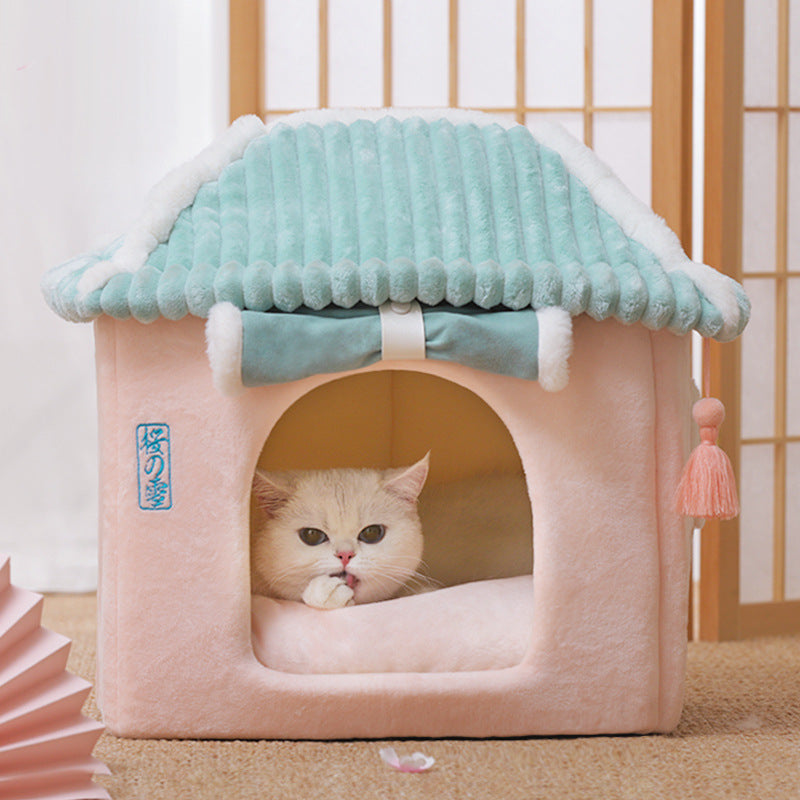 Cat House Removable And Washable Bed Pet Supplies Enclosed Villa
