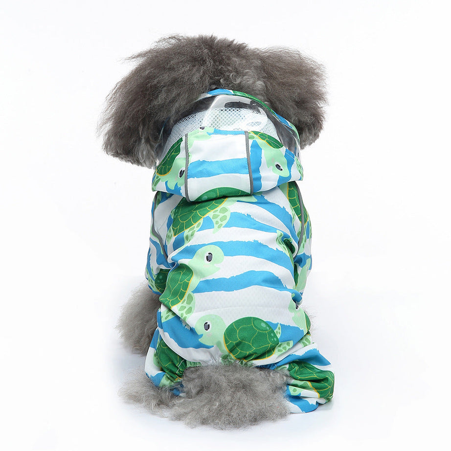 Pet Sound Dog Raincoat Four-legged Reflective Pattern Four Seasons