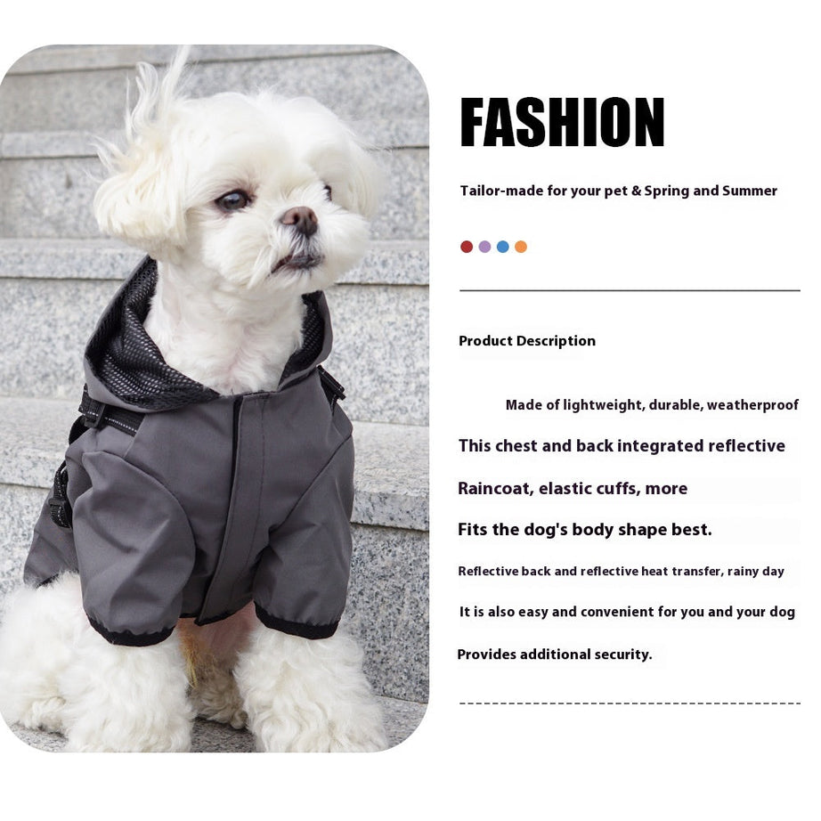 Puppy Dog Raincoat Four-legged Waterproof All-inclusive Poncho