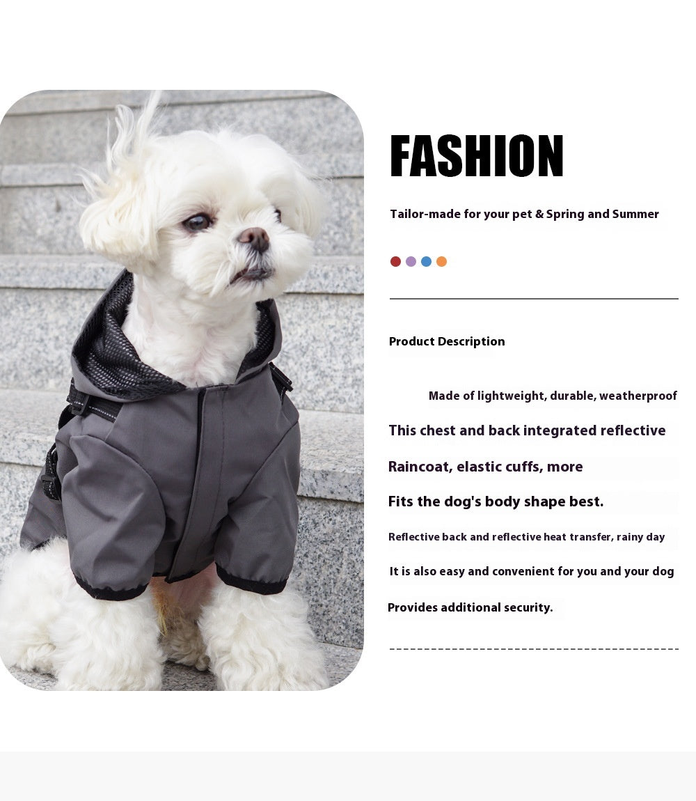 Puppy Dog Raincoat Four-legged Waterproof All-inclusive Poncho