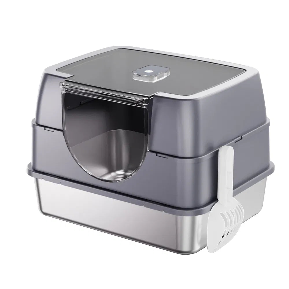 Fully Enclosed Stainless Steel Cat Litter Box White 2025 Top Pick