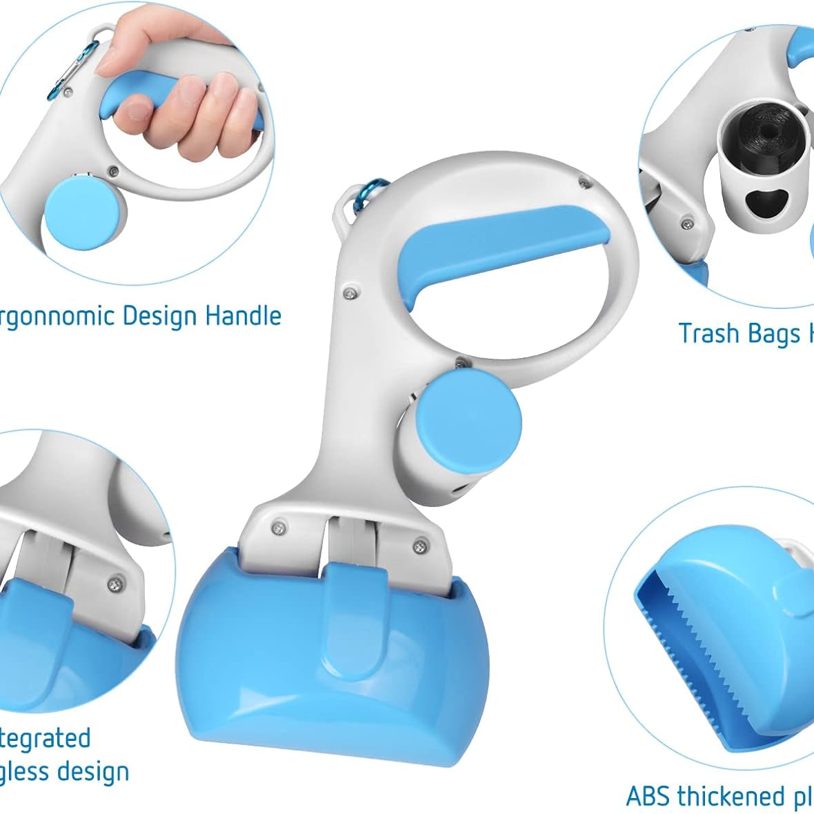 Pet Pooper Scooper For Dogs And Cats With Trash Bags Holder