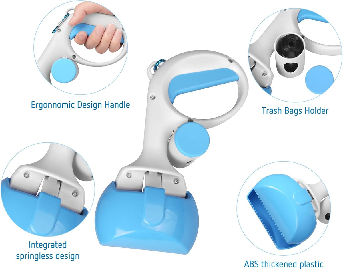 Pet Pooper Scooper For Dogs And Cats With Trash Bags Holder